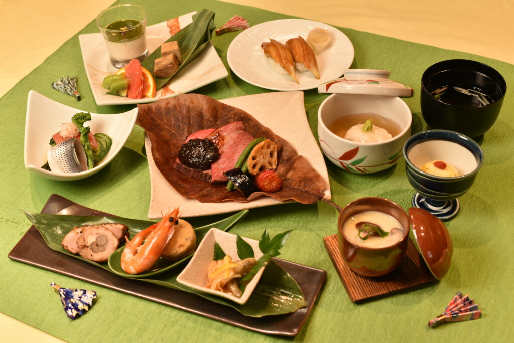 和食と川崎工場夜景とドローンショーの和食イメージ画像