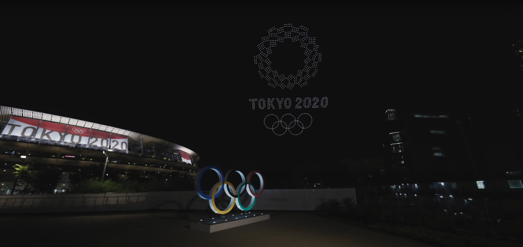 東京オリンピック2020開会式のドローンショーの画像