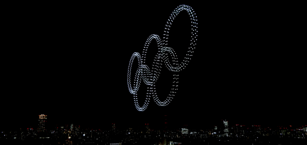東京オリンピック2020開会式のドローンショーの画像