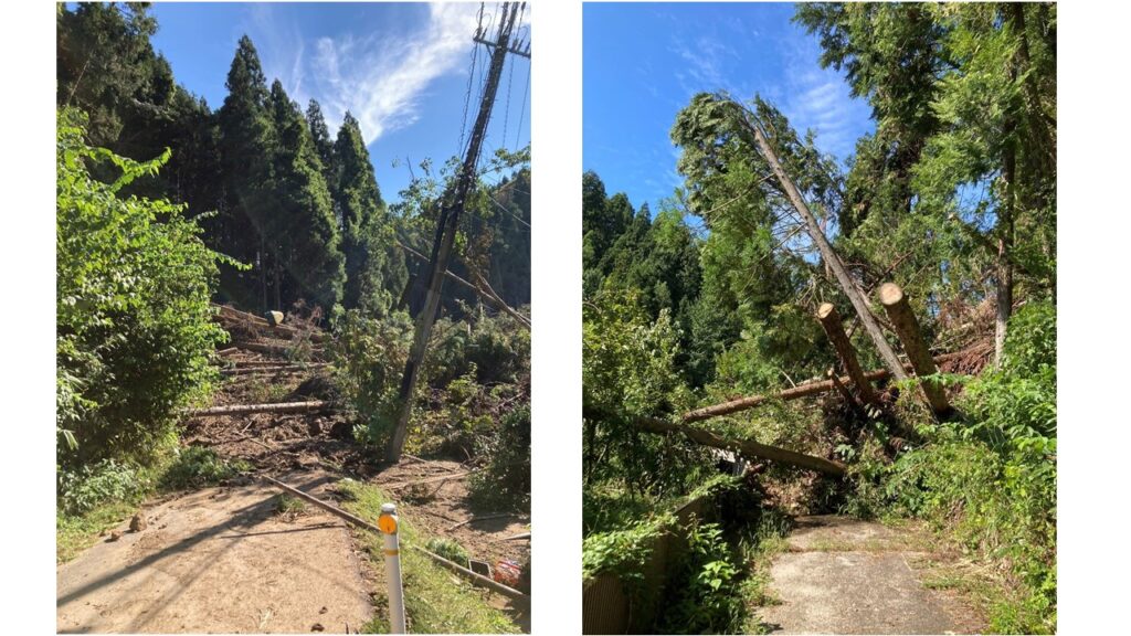 エアロセンス「土砂崩れにより通行不可となった道路の様子」の画像