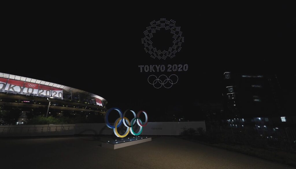 東京オリンピック2020ドローンショーの画像